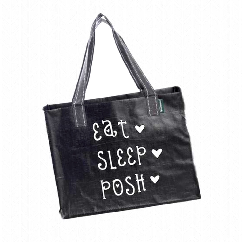 Eat Sleep Posh Reusable Bag Sourcing Tote XL Black